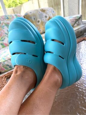 UGG Sport Yeah Clog Sky Blue EVA Platform Slip-On Shoes Women’s 7